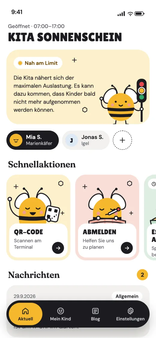 Eltern-App: Kita-Ampel